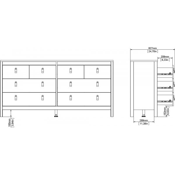 Madrid bred kommode - Sort