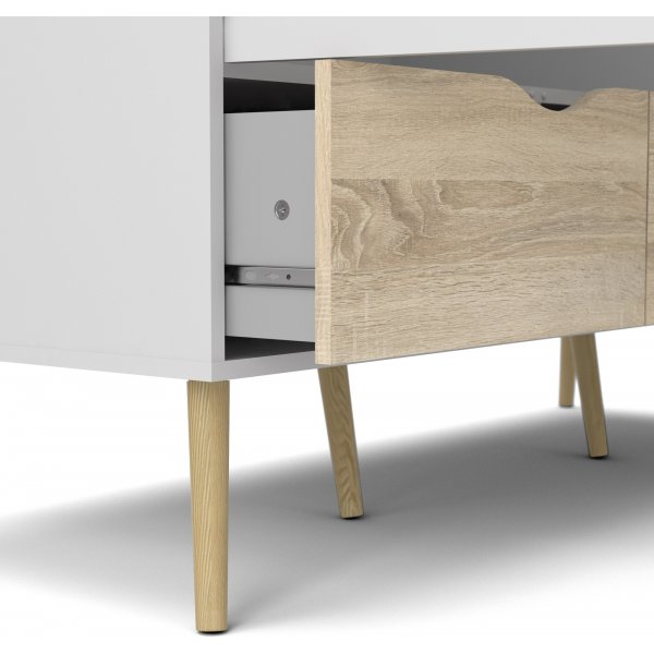 Oslo garderobeskap med 3 d�rer - Hvit/eik