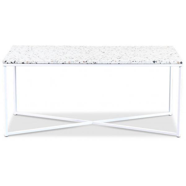 Terrazzo sofabord 110x60 cm - Cosmos Terrazzo & underdel Maryland hvit
