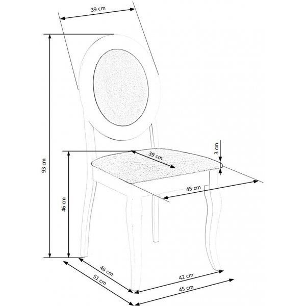 Tasso spisestuestol - Hvit/grå Tasso spisestuestol - Hvit/grå