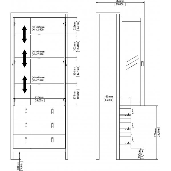 Madrid vitrineskap - Sort Madrid vitrineskap - Sort