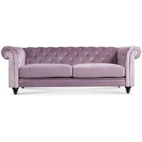 Chesterfield Royal 3-seters sofa - lyserosa fløyel Chesterfield Royal 3-seters sofa - lyserosa fløyel