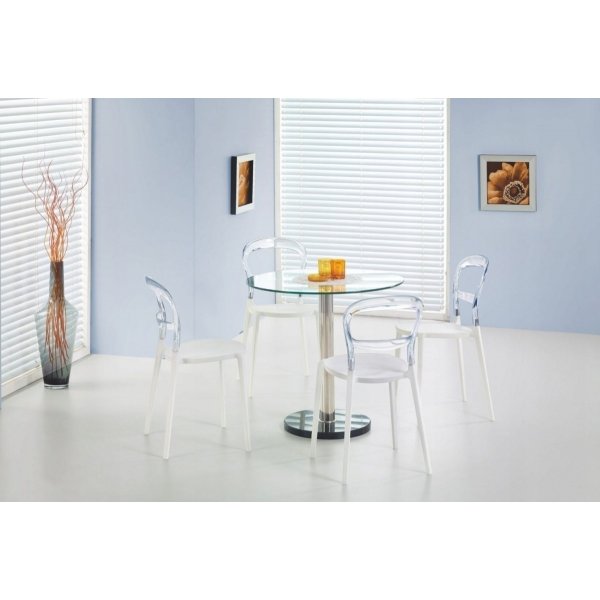 Violet bord - Transparent glass/Krom/Marmor Violet bord - Transparent glass/Krom/Marmor