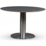 SOHO spisebord 118 cm - Brstet aluminium / Perstorp mrkegr virrvarr