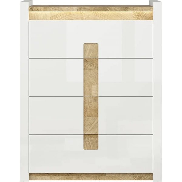 Alameda kommode 97 x 123 cm - Hvit/eik