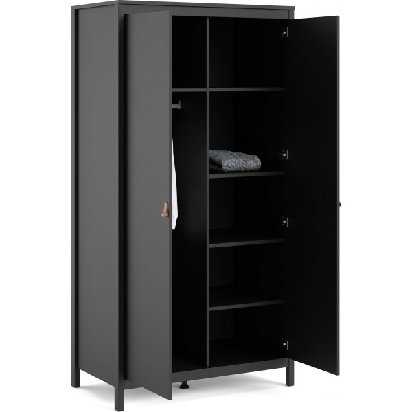 Madrid garderobe med 2 dører - Sort Madrid garderobe med 2 dører - Sort